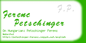 ferenc petschinger business card